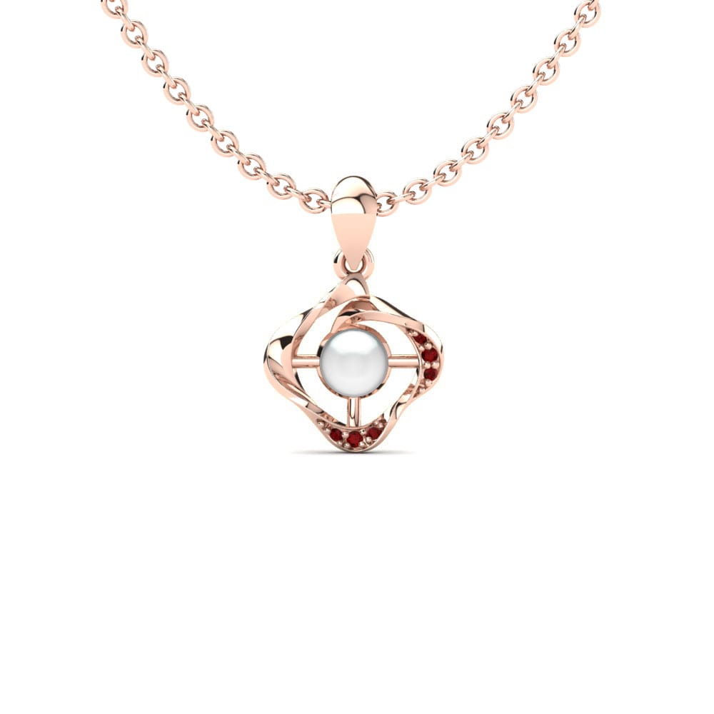 18ct Rose Gold Ruby Women's Pendant Delmare Ø4 mm