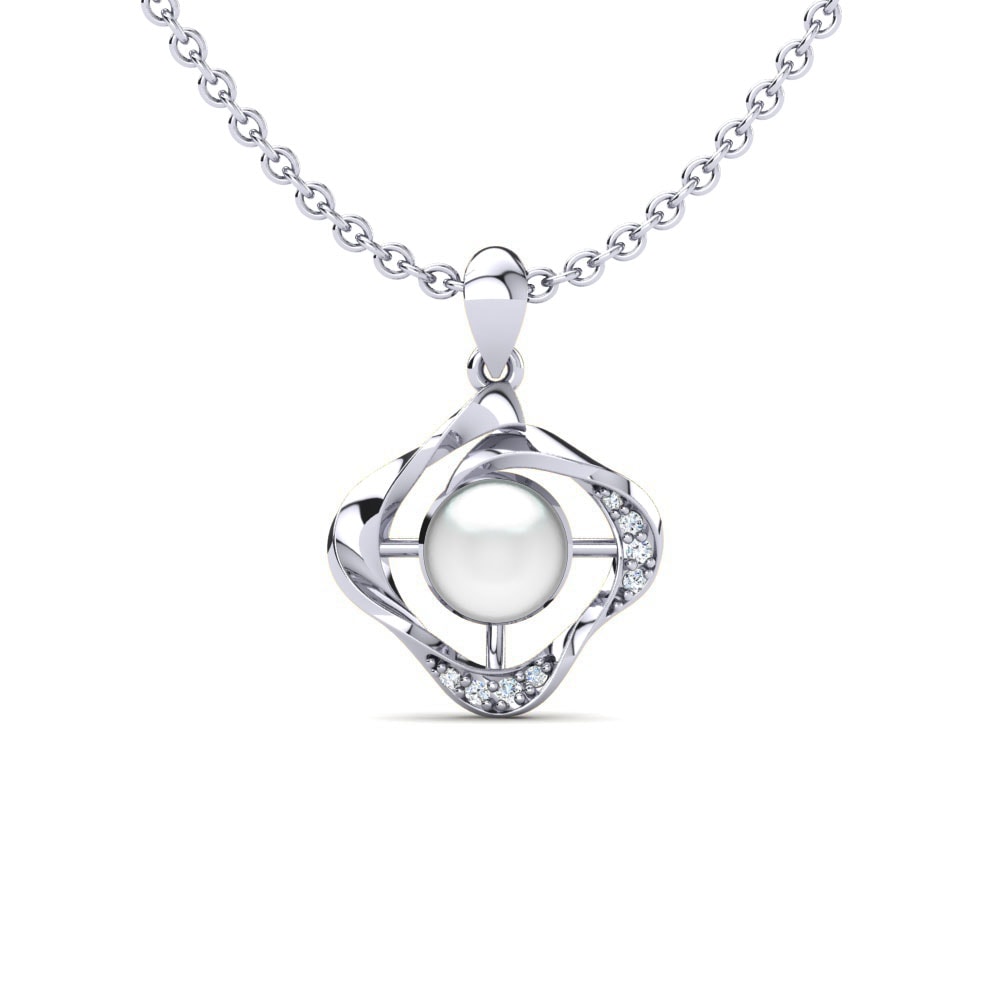 9k White Gold Women's Pendant Delmare Ø6 mm