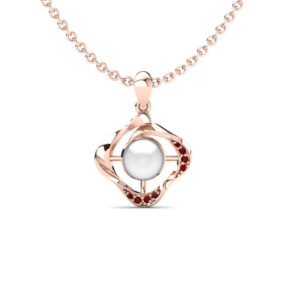 18ct Rose Gold Ruby Women's Pendant Delmare Ø6 mm