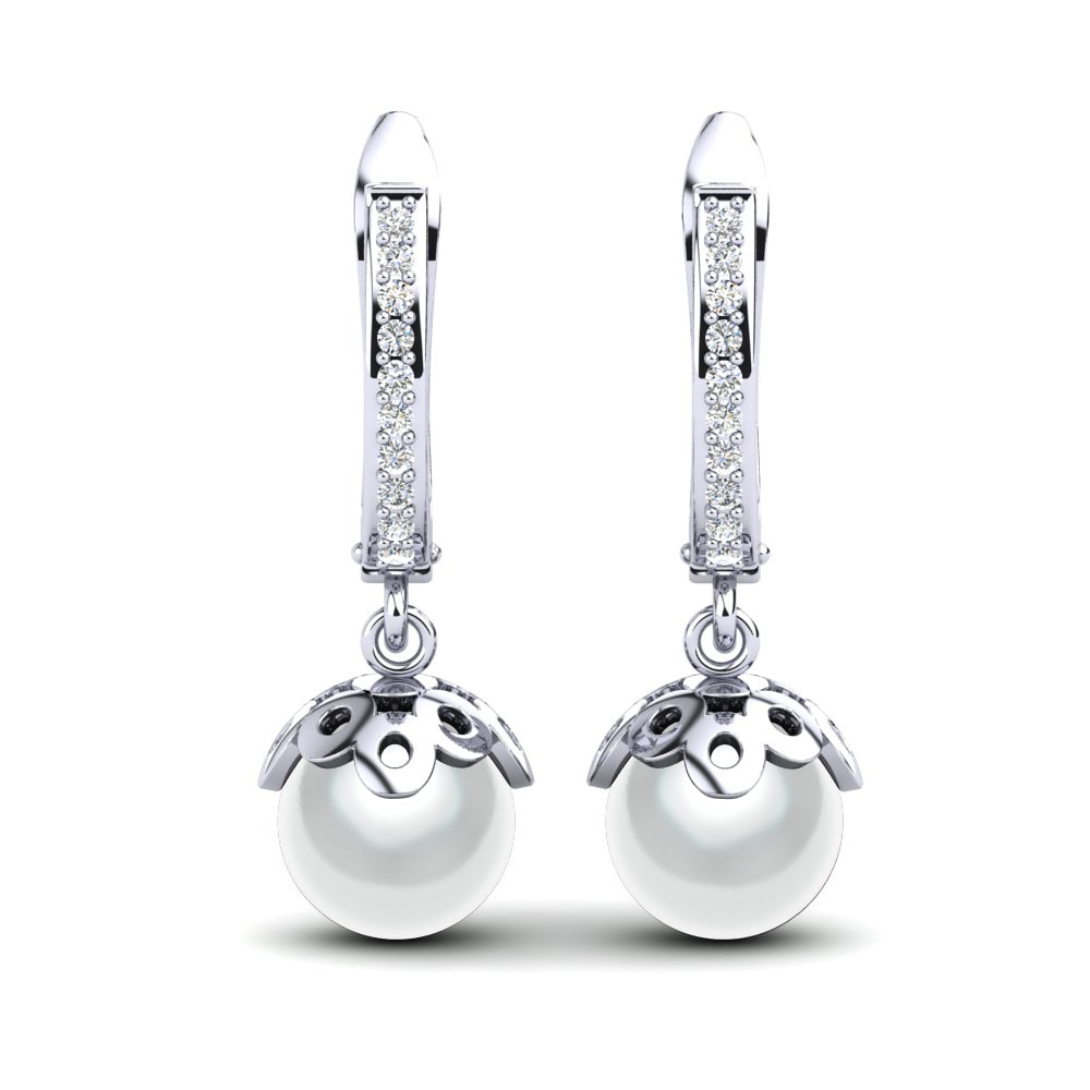 Cultured Pearls Diamond Earrings