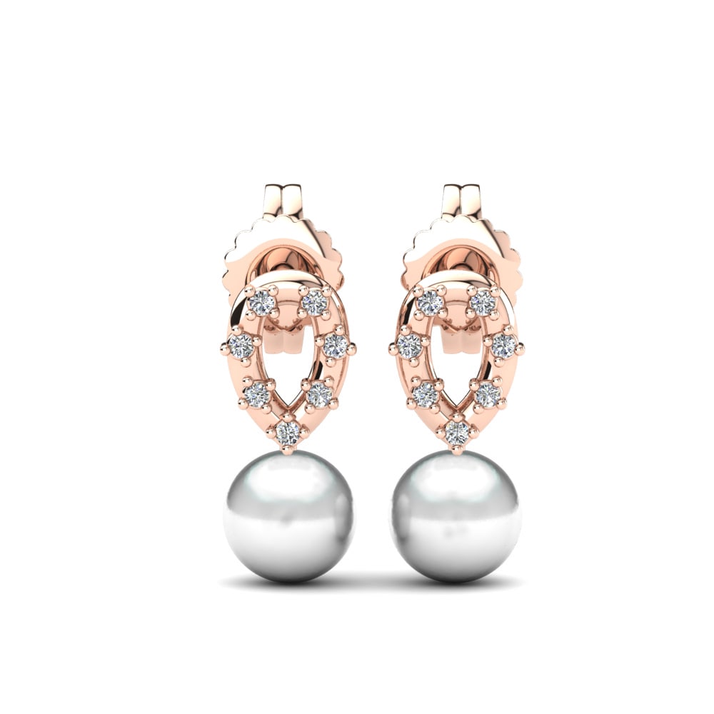 Rotgold 375 Moissanit Damen ohrring Leokadia Ø6 mm