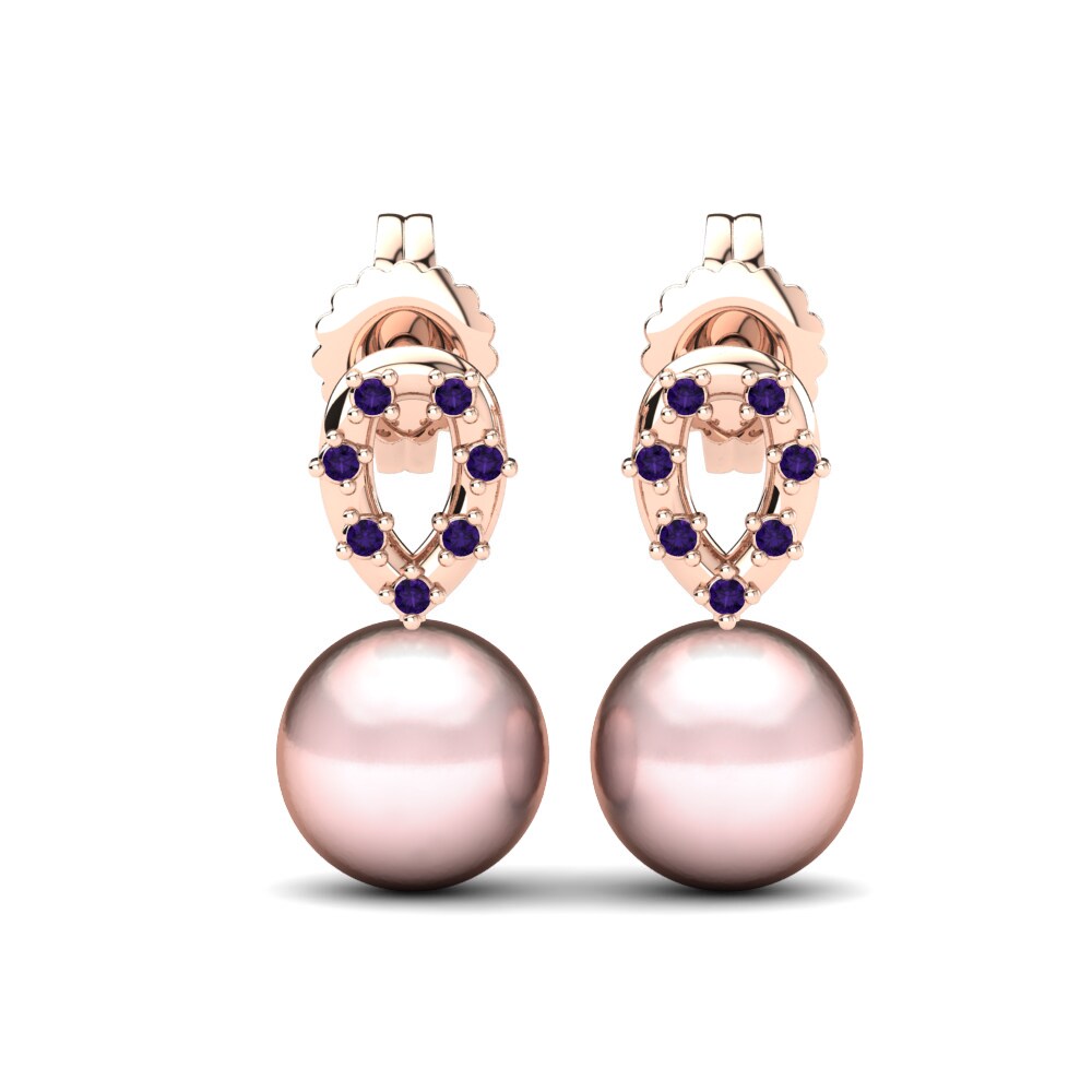 18ct Rose Gold Women's Earring Leokadia Ø8 mm
