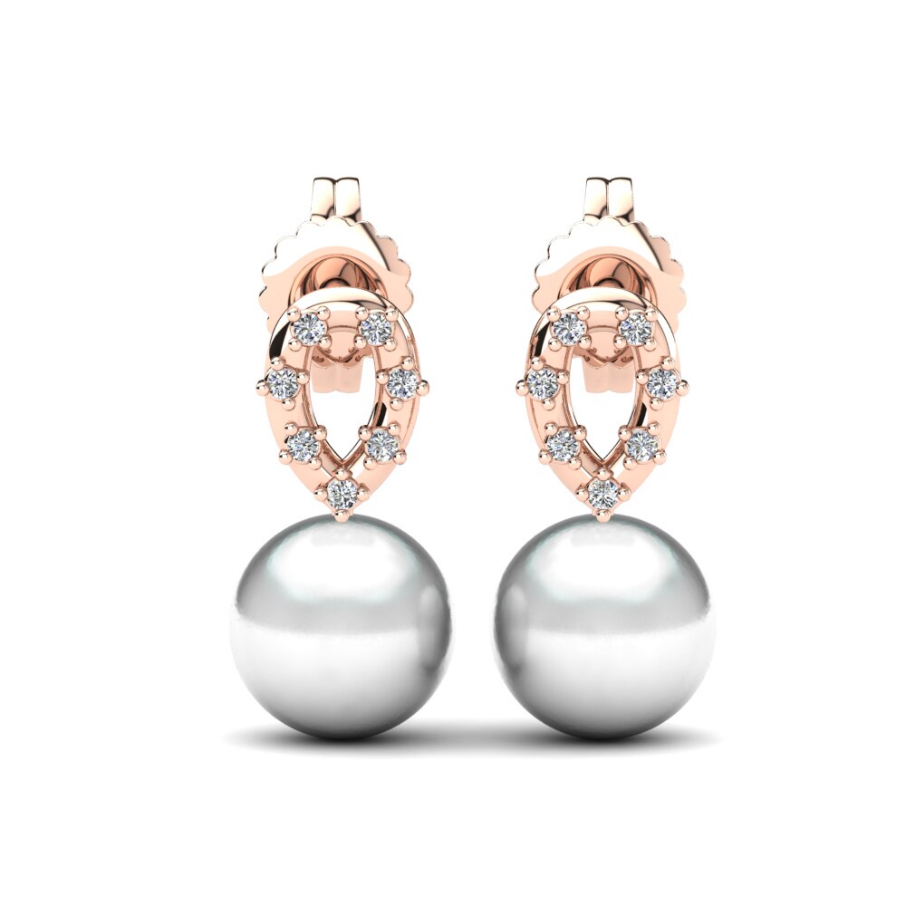 Rotgold 375 Zirkonia Damen ohrring Leokadia Ø8 mm