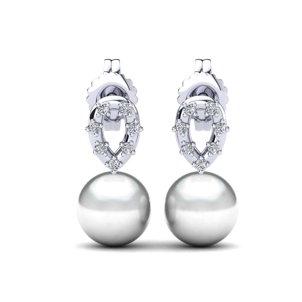 Weißgold 750 Zirkonia Damen ohrring Leokadia Ø8 mm