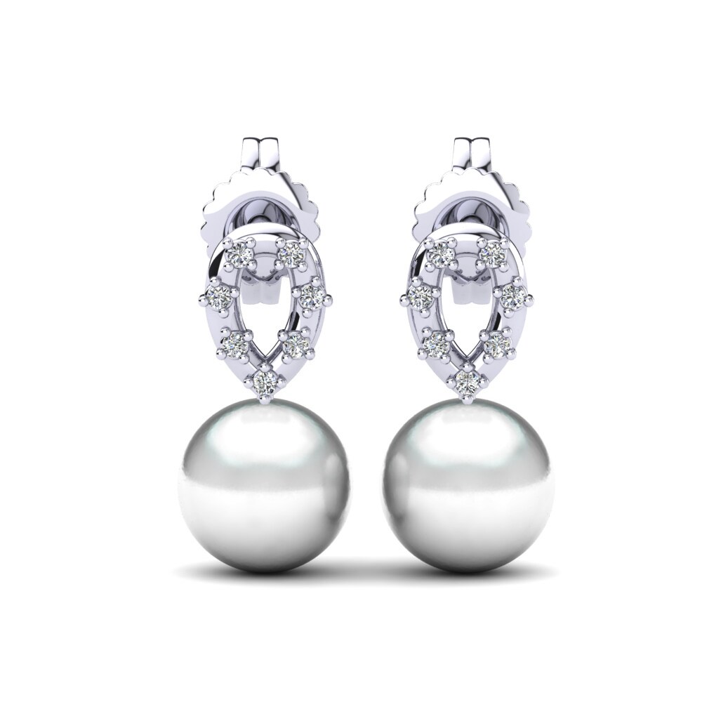 Weißgold 750 Moissanit Damen ohrring Leokadia Ø8 mm