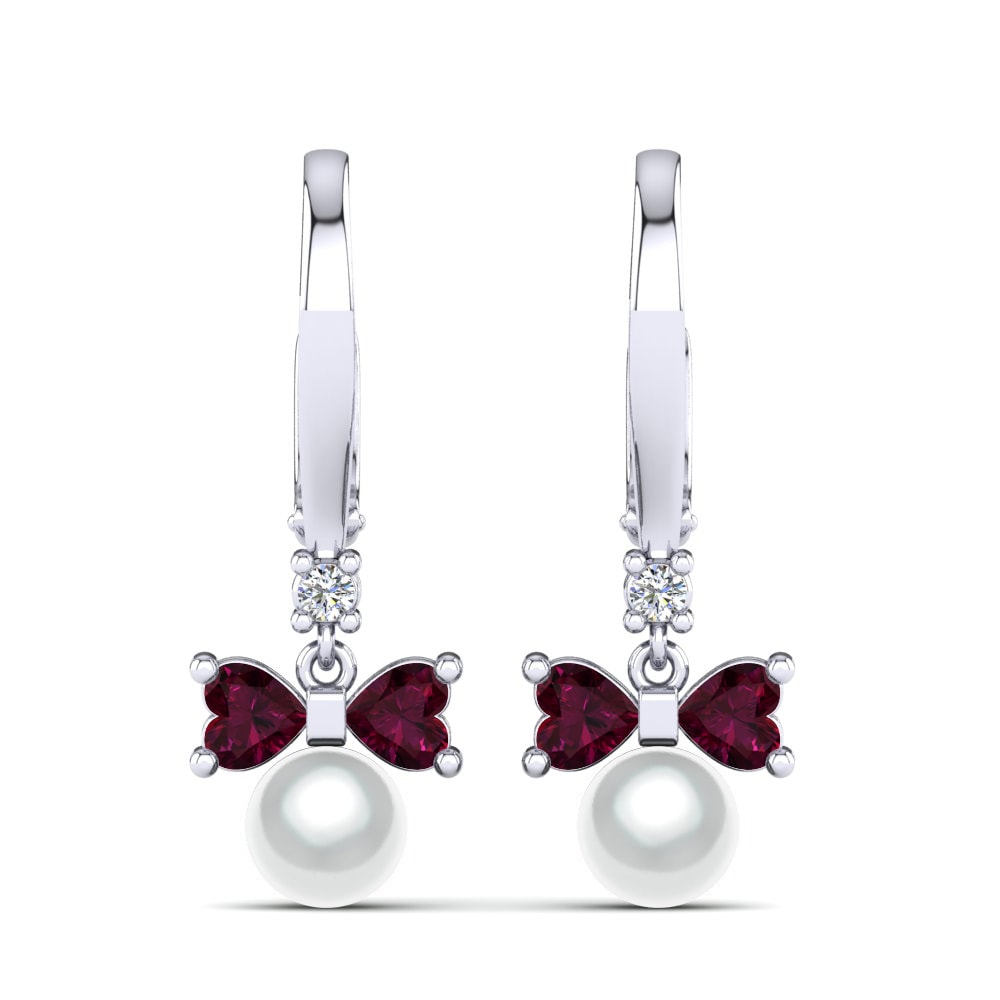 Rhodolite Garnet Women's Earring Lajoya Ø6 mm