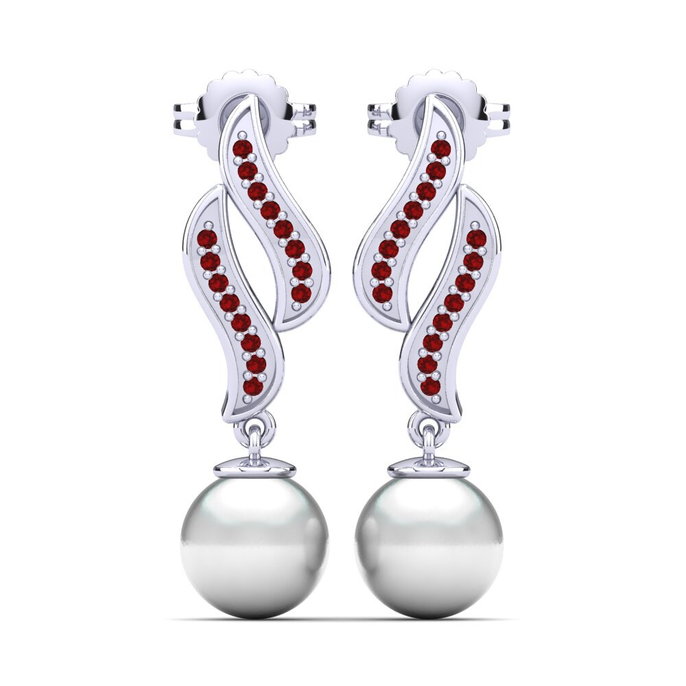 Boucle d'oreille femme Kiaralys Ø8 mm Rubis