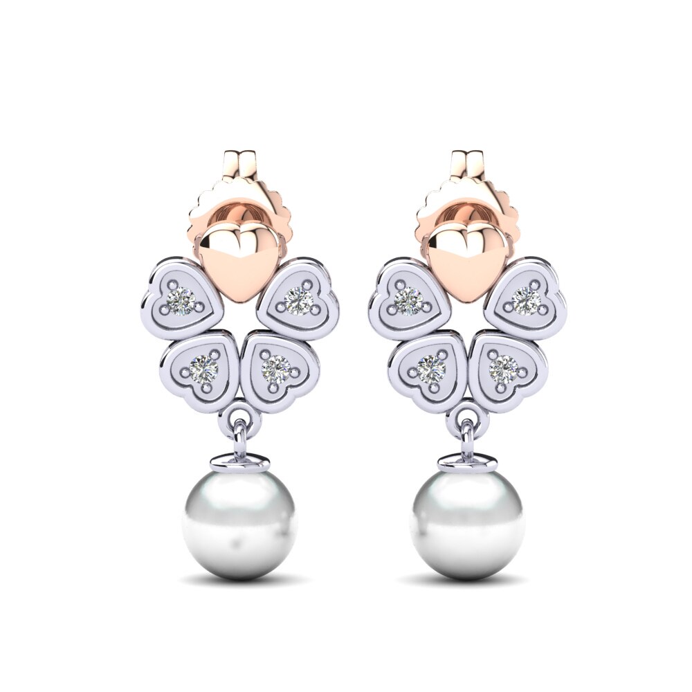375 Rot & Weißgold Zirkonia Damen ohrring Zemira