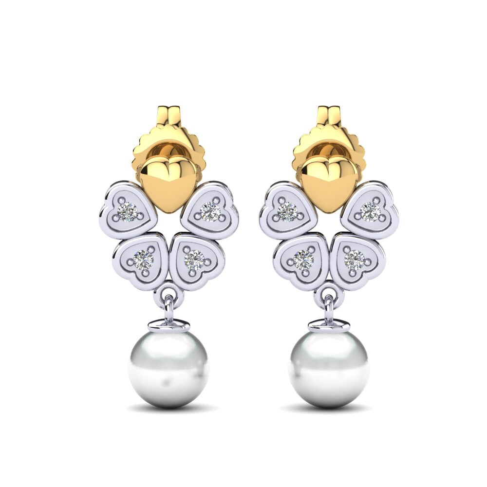 585 Gelb & Weißgold Zirkonia Damen ohrring Zemira