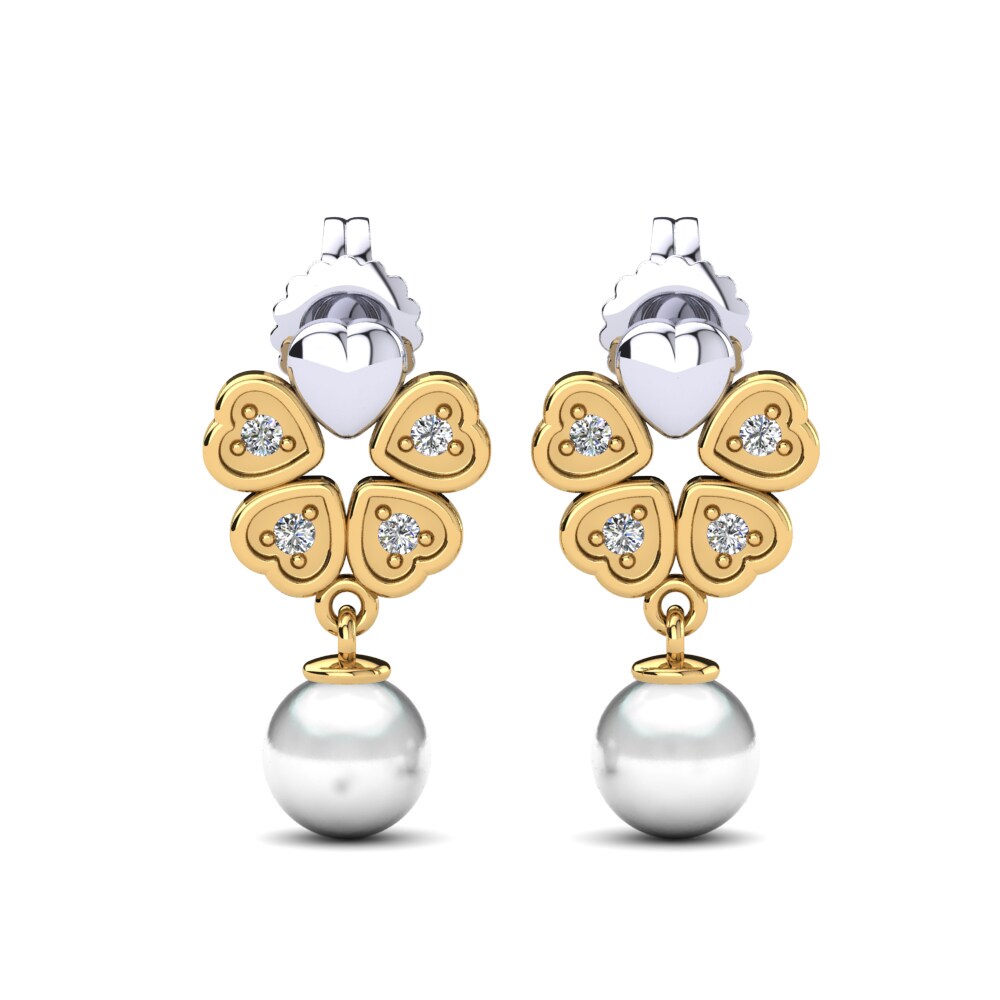 375 Weiß & Gelbgold Moissanit Damen ohrring Zemira