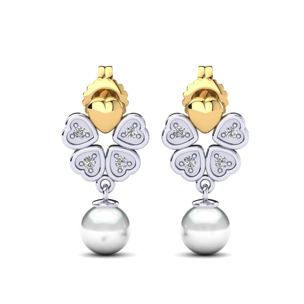 585 Gelb & Weißgold Moissanit Damen ohrring Zemira