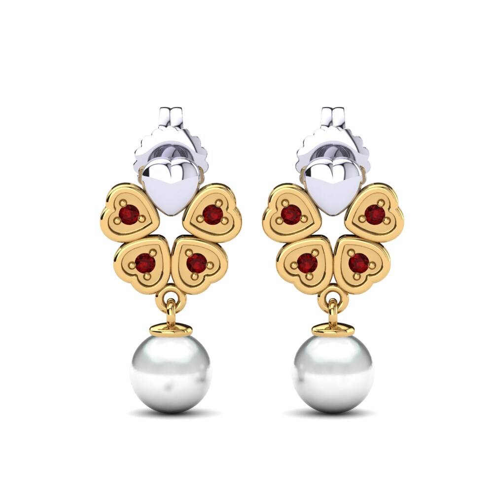 375 Weiß & Gelbgold Rubin Damen ohrring Zemira