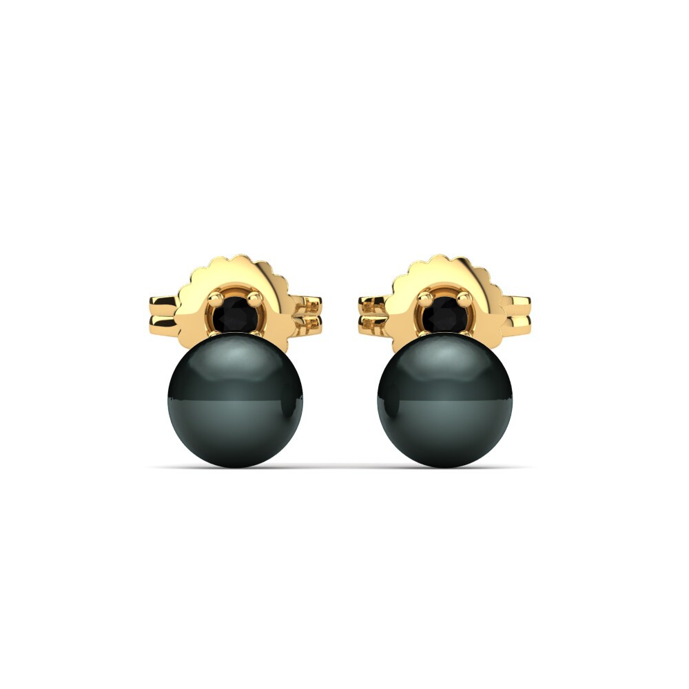 Gelbgold 375 Schwarzer Onyx Damen ohrring Lamarria