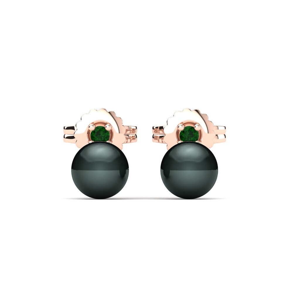 Rotgold 585 Grüner Zirkonia Damen ohrring Lamarria