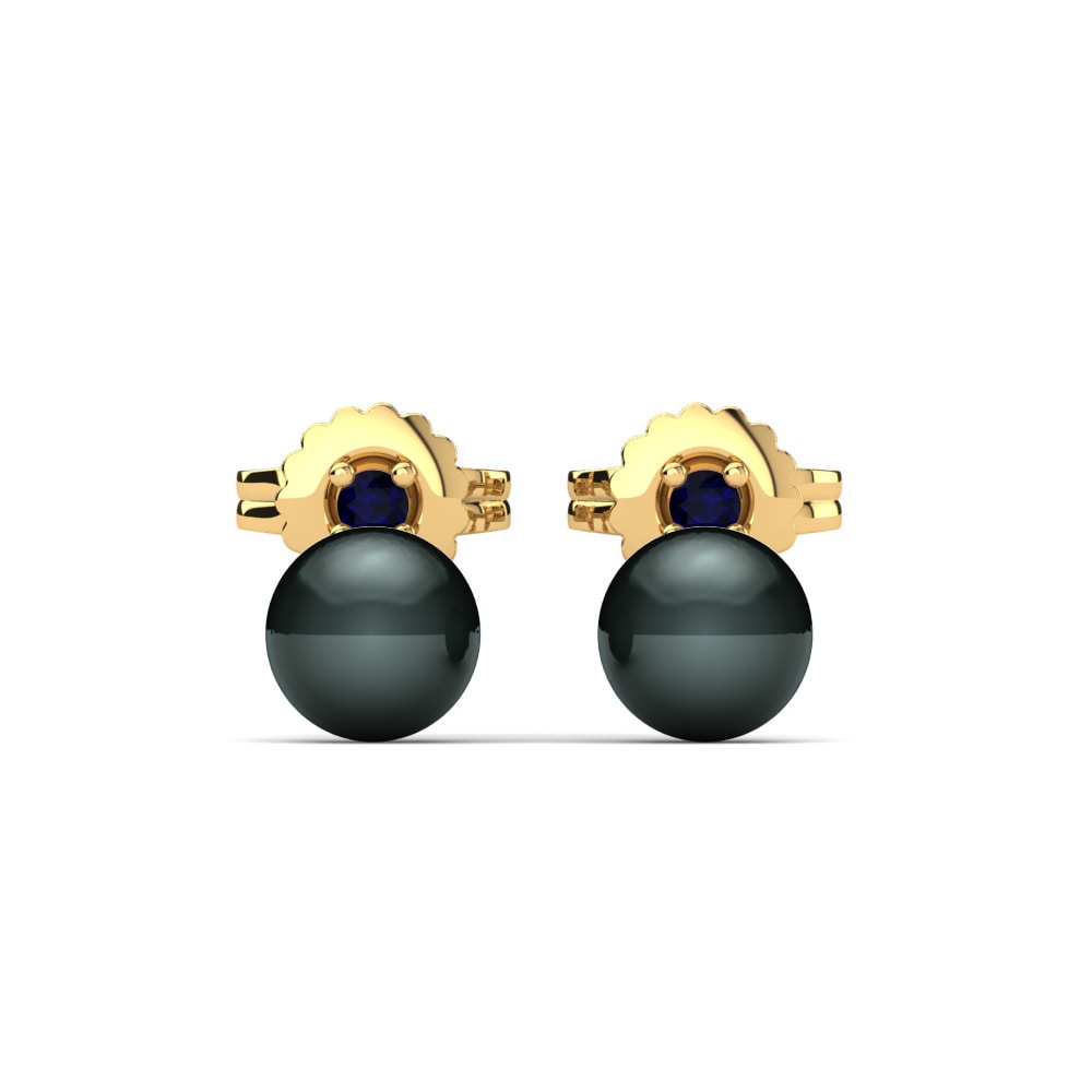 14k Yellow Gold Sapphire Women's Earring Lamarria