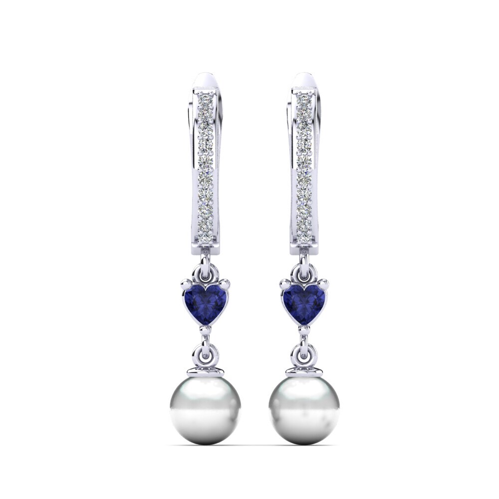 950 Palladium Tanzanite Women's Earring Lametria
