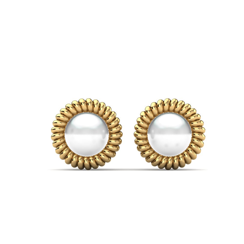 9k Yellow Gold Women's Earring Karialys Ø6 mm