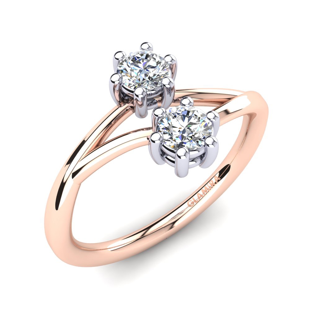 Oro Rosso & Bianco 585 Zircone Anello Patrisha