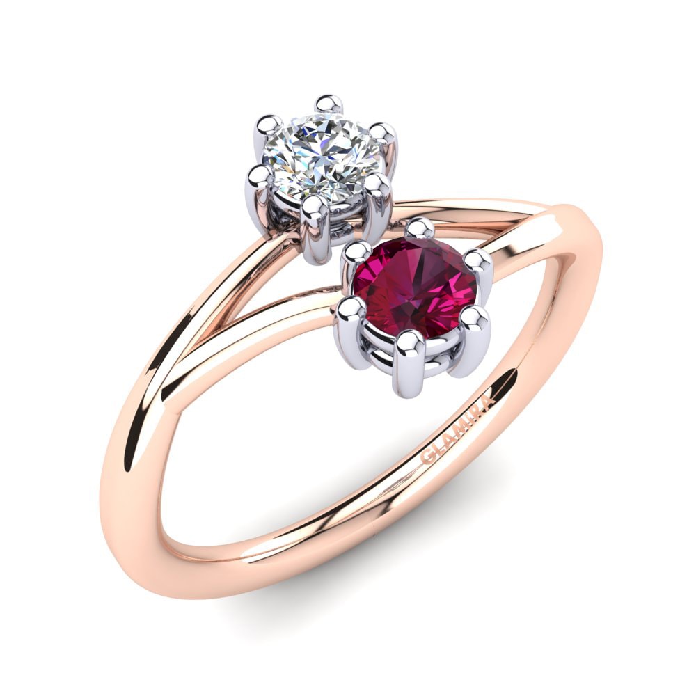 9ct Rose & White Gold Rhodolite Garnet Ring Patrisha