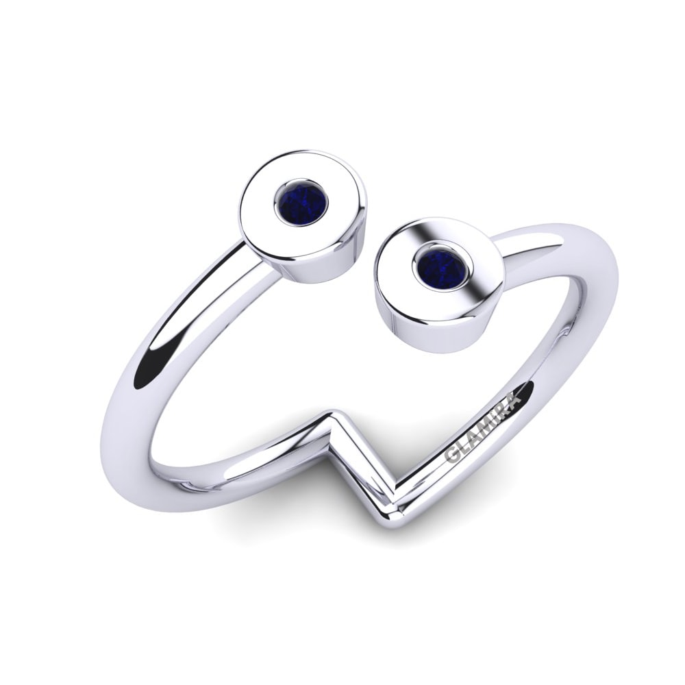 950 Palladium Sapphire Knuckle Ring Pelagia