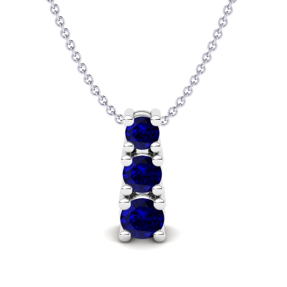 Donker Blauwe Zirkoon Dames Hanger Adelheid