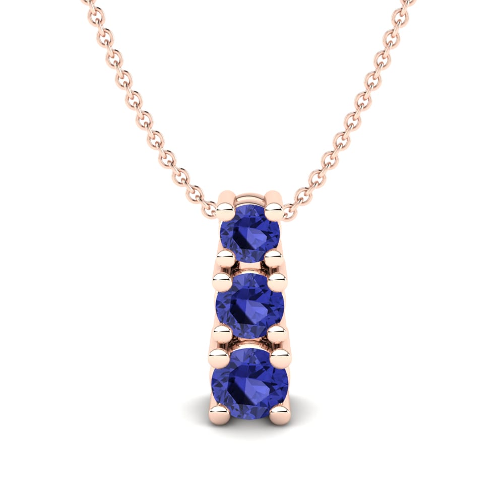 Tanzanite 18k Rose Gold Women's Necklace Adelheid