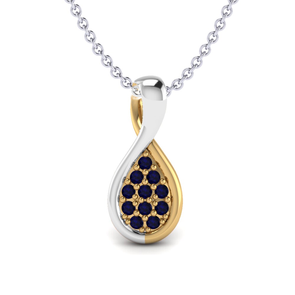 Dây chuyền Vàng Trắng-Vàng 9K Đá Sapphire Fashion