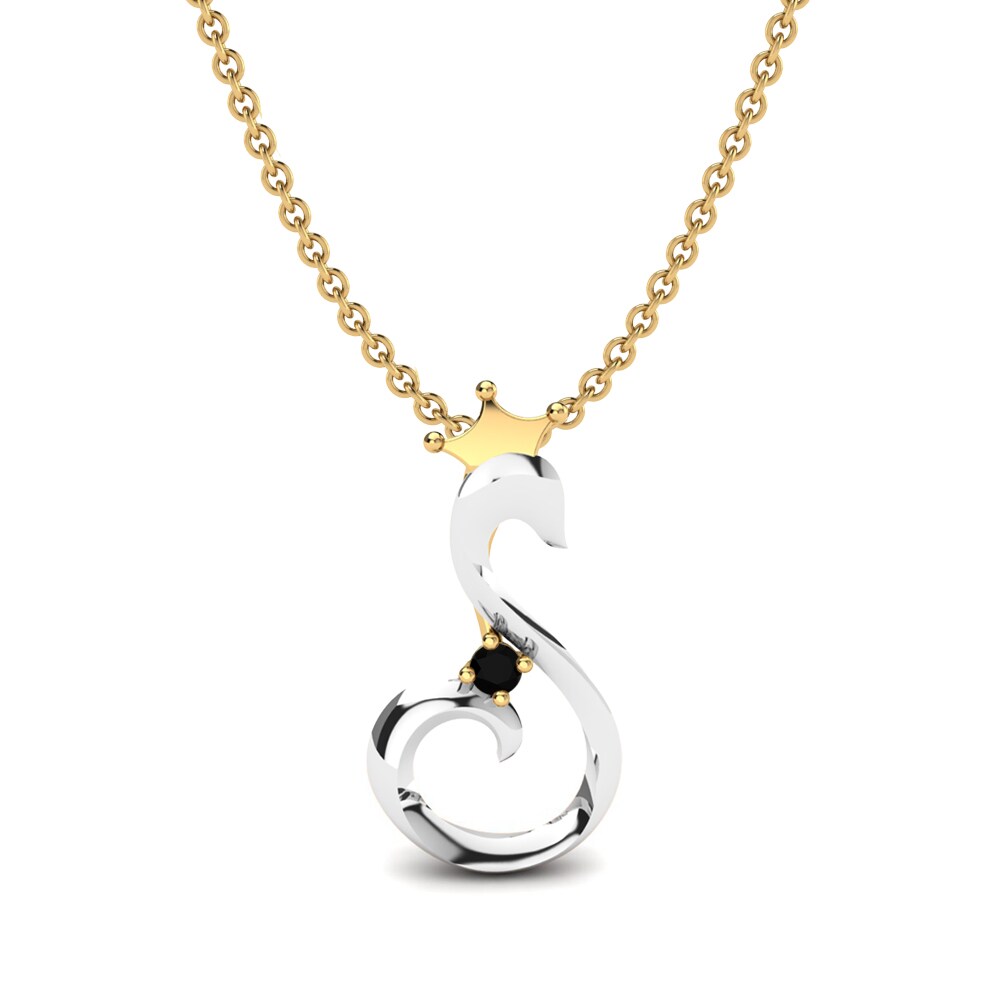 COLGANTES 9k Oro Amarillo & Blanco Diamante Negro Animales