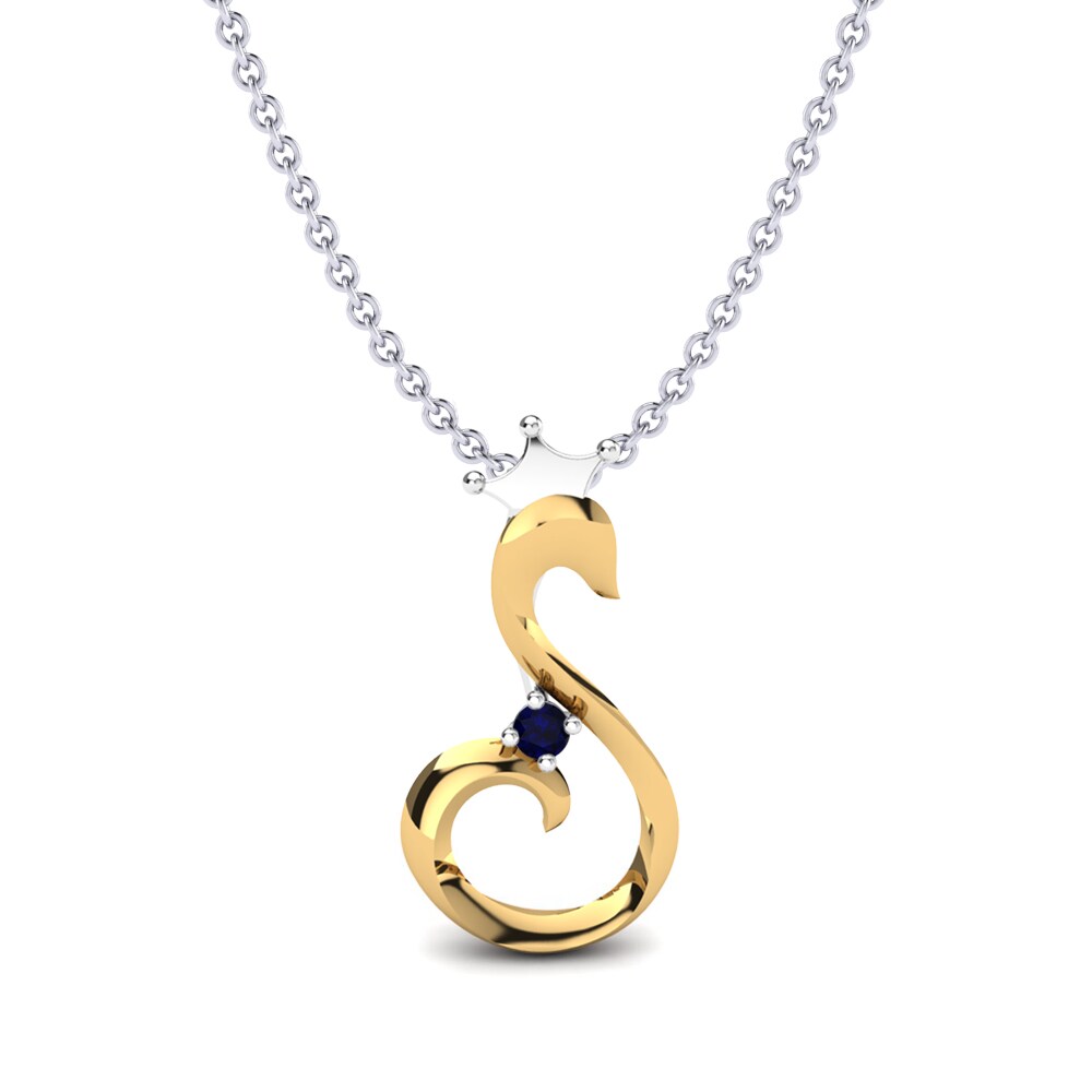 Animals Sapphire 18k White & Yellow Gold Necklaces