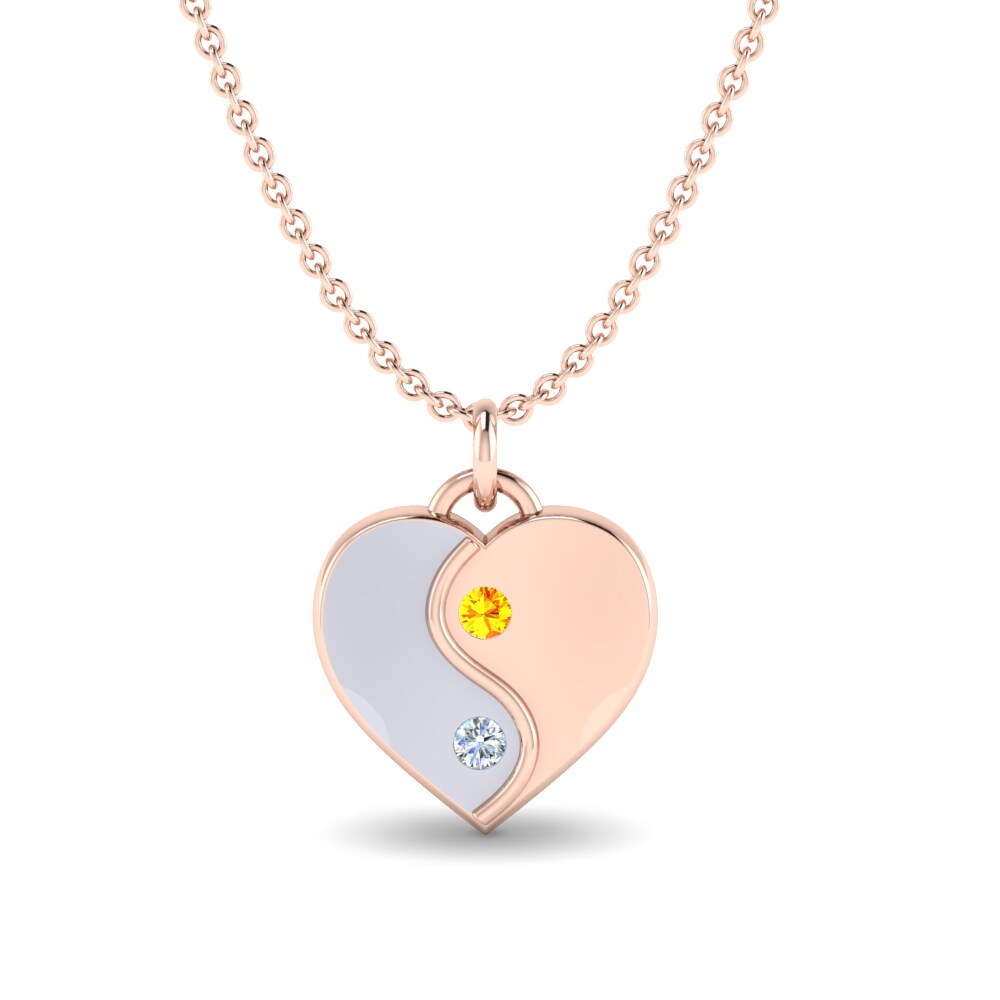 9k Rose & White Gold Citrine Women's Pendant Lidiya