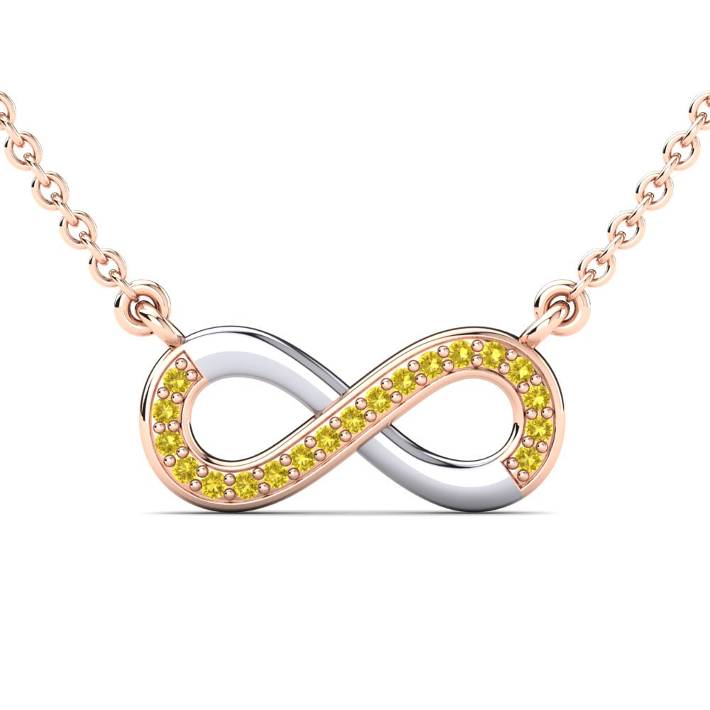 Infinity Yellow Sapphire Necklaces