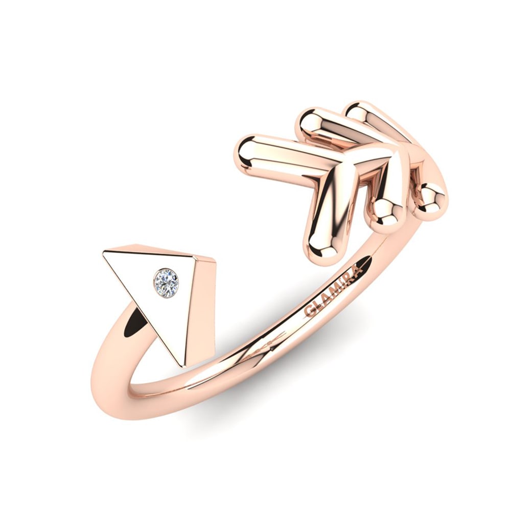 14k Oro Rosa Diamante cultivado en laboratorio Anillo Petrina