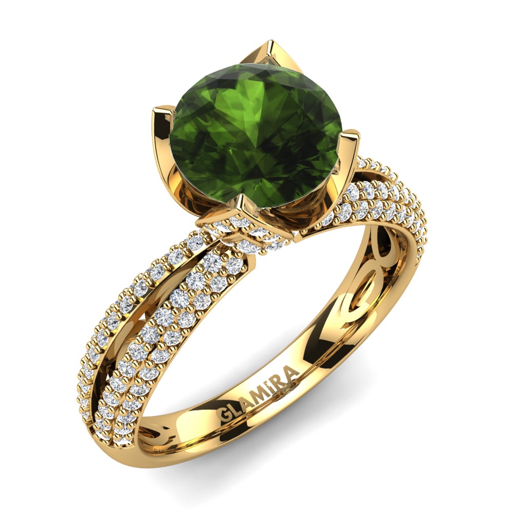 Green Tourmaline Engagement Ring Queen 2.0 crt