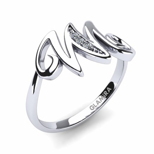 Ring M 585 White Gold & Diamond