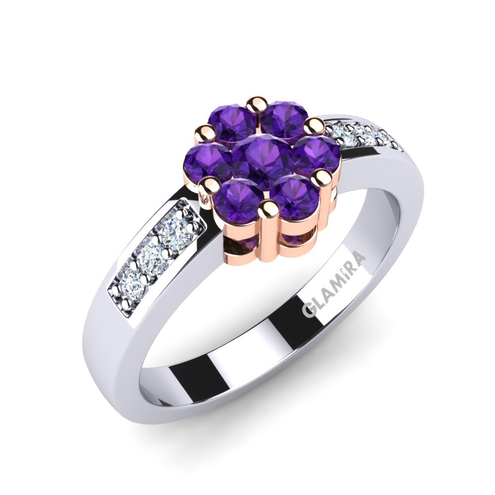 9ct White & Rose Gold Amethyst Ring Belinda