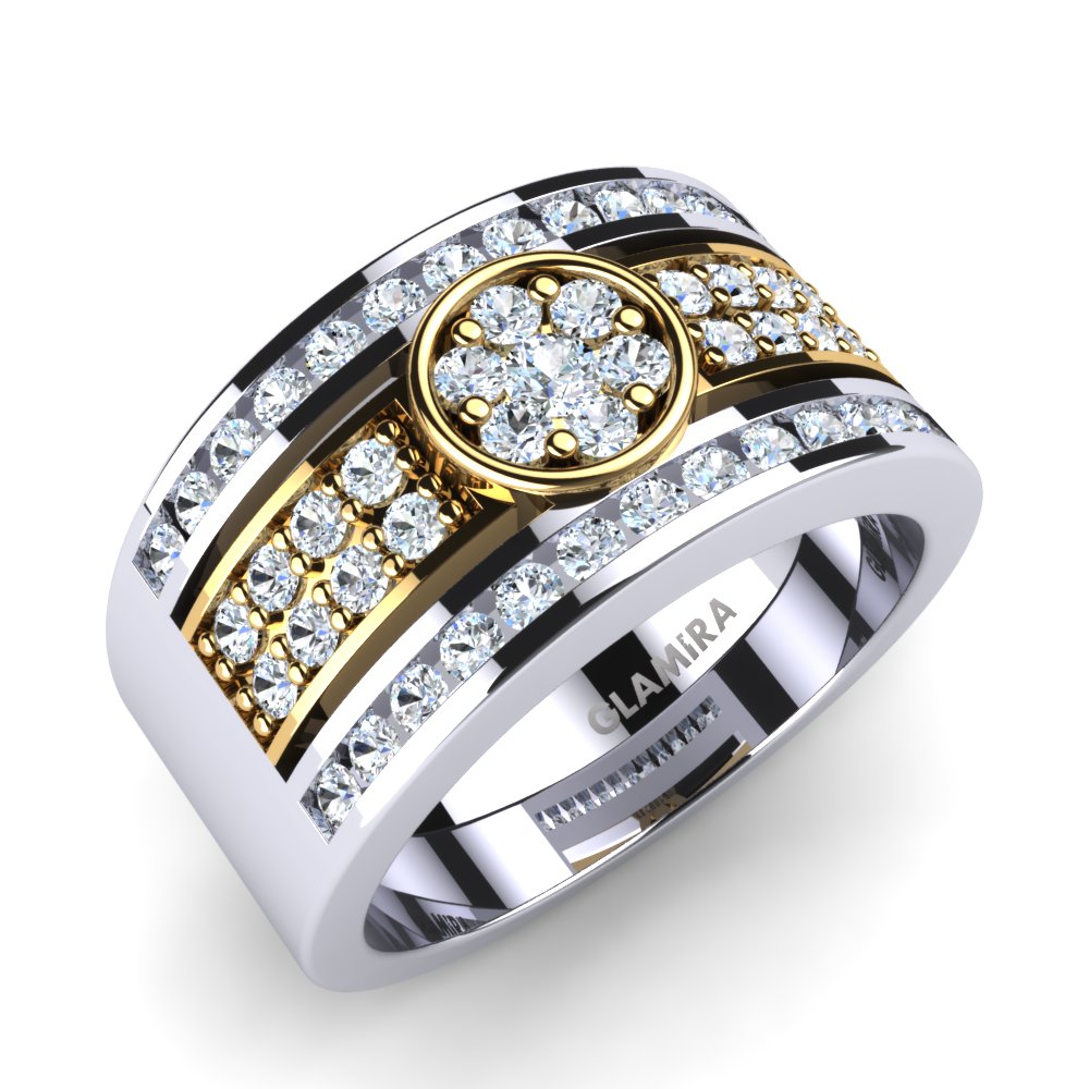 14k 白黃K金 鑽石 戒指 Beverly