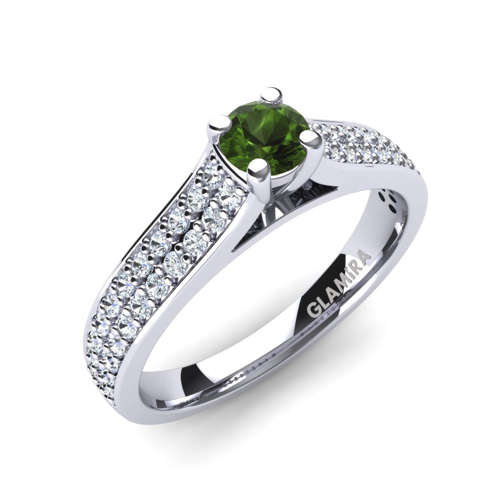 Green Tourmaline Engagement Ring Arella 0.25 crt