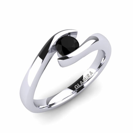 Ring Tonia 585 White Gold & Black Diamond