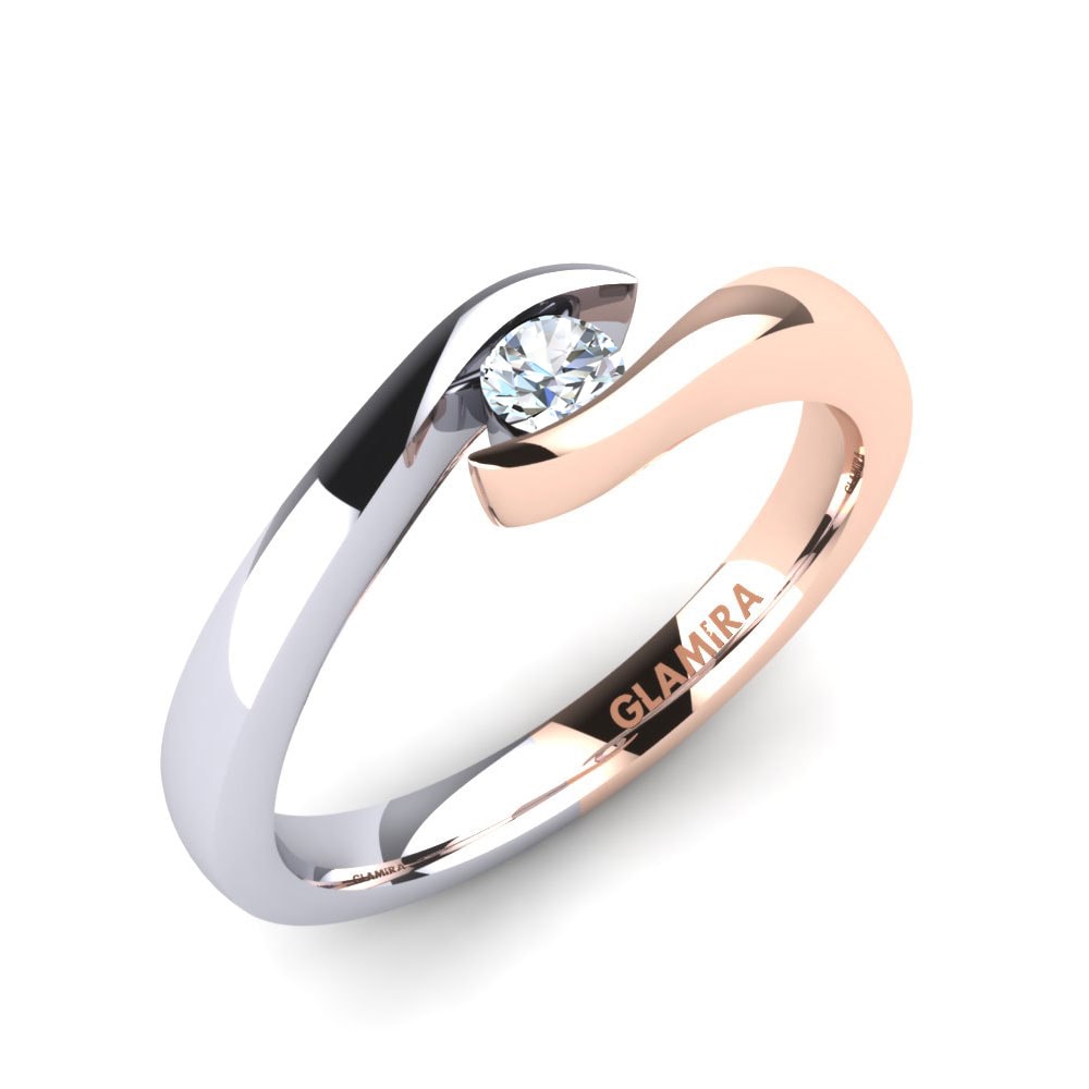 9k Rose & White Gold Engagement Ring Tonia 0.1 crt