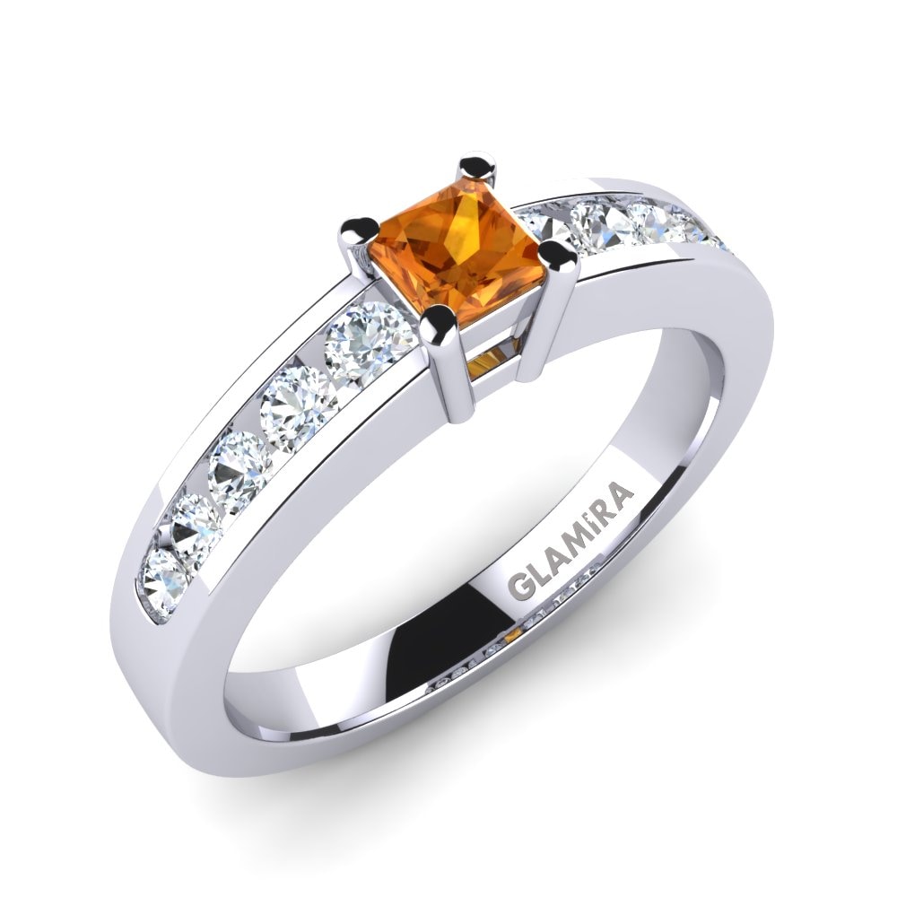 Princess Citrine Engagement Ring Kate 0.27 crt