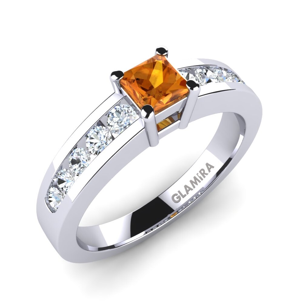 Princess Citrine Engagement Ring Kate 0.4 crt