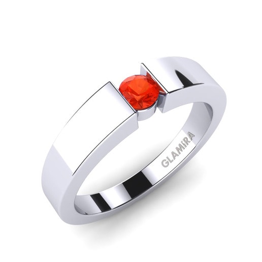 Ring Nature 585 White Gold & Fire-Opal