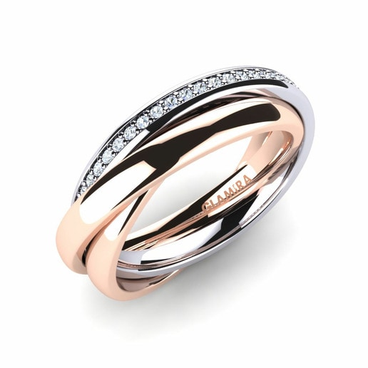 Ring Ortensia 585 Rose & White Gold & Diamond
