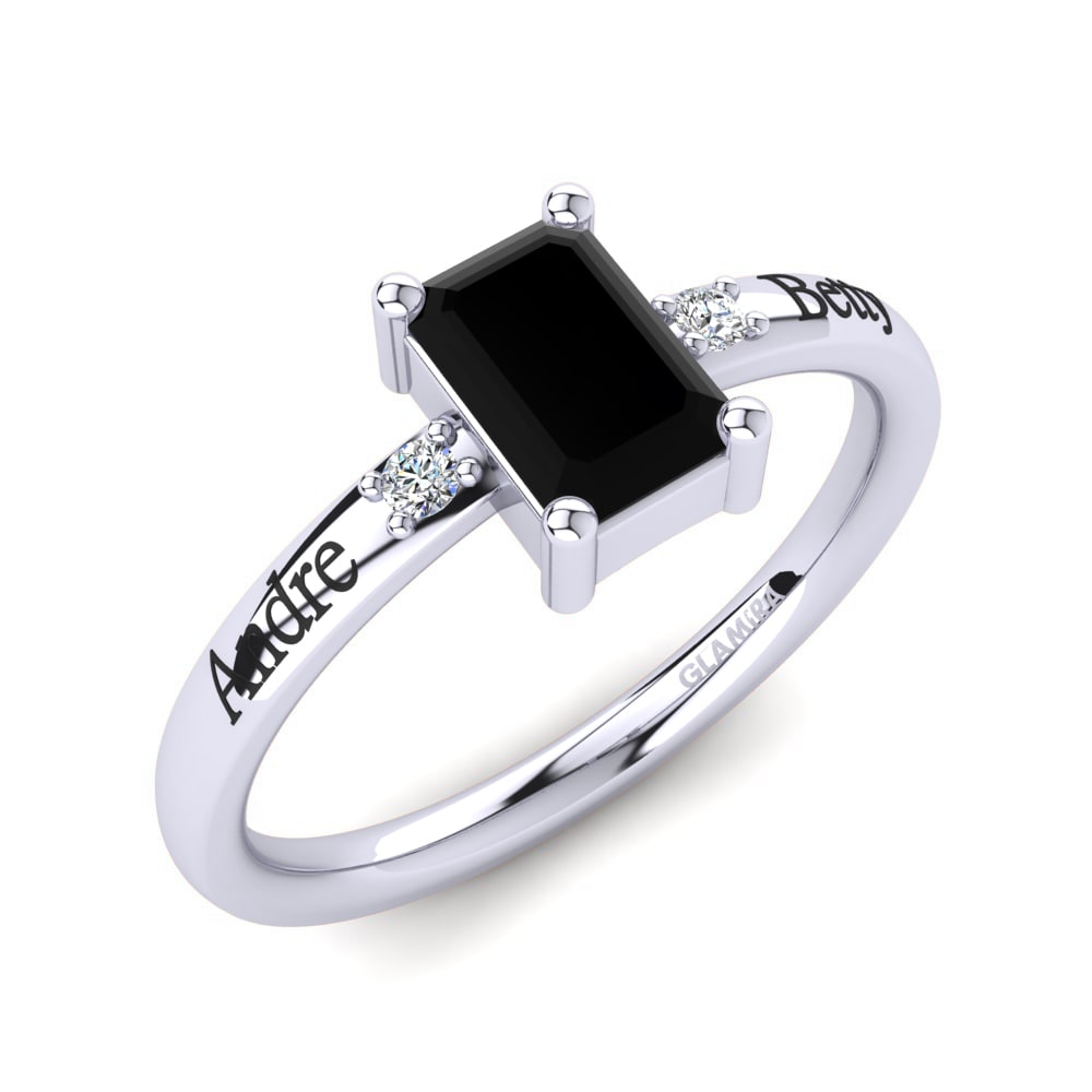 9k White Gold Black Onyx Ring Eliseo