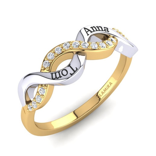 Ring Gerwin 585 Yellow & White Gold & Swarovski Crystal