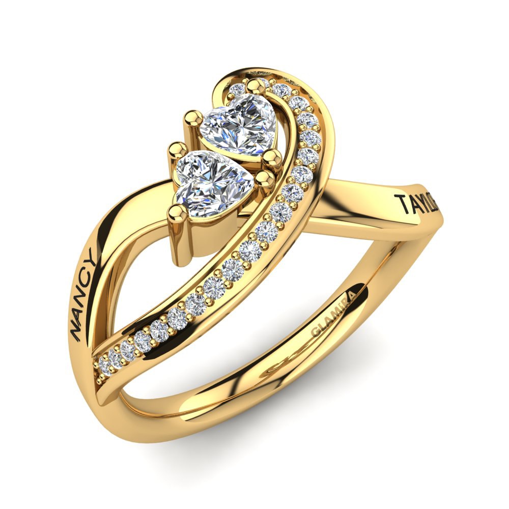 Initial & Name Promise Rings GLAMIRA Isedoria 585 Yellow Gold Diamond