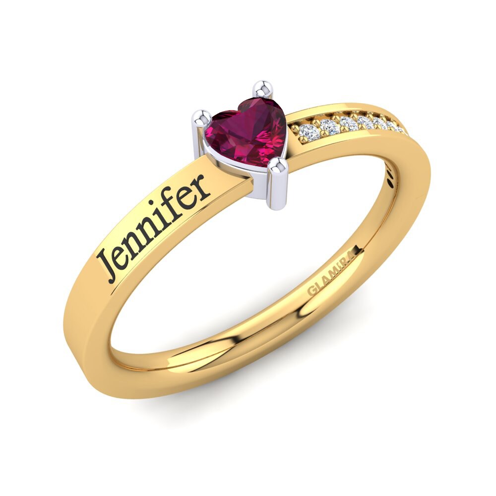 14ct Yellow & White Gold Rhodolite Garnet Ring Quanika