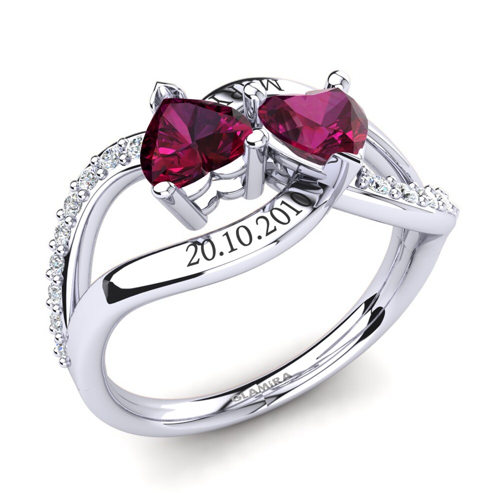 950 Platinum Rhodolite Garnet Ring Semasia