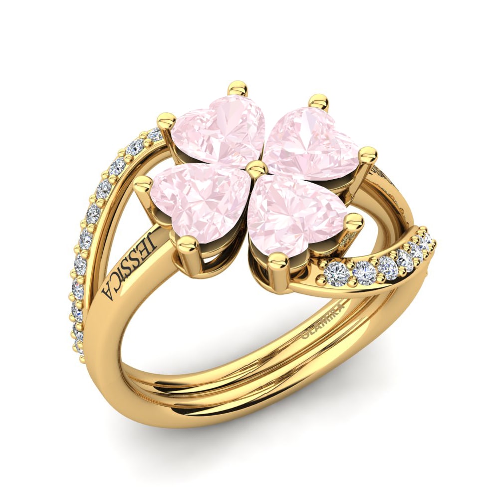 14ct Yellow Gold Rose Quartz Ring Shaune