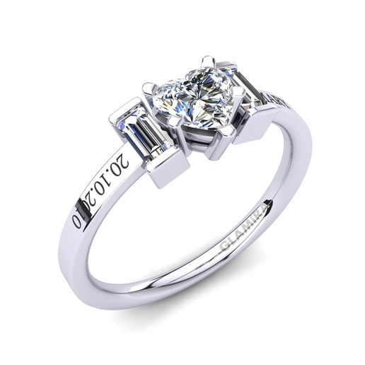 Anillo Soterios Oro Blanco 585 & Diamante & Cristal de Swarovski